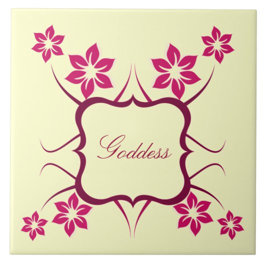 Goddess Floral Tegel, Roze Tegeltje (Voorkant)