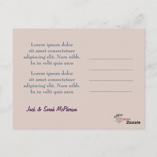 Goddess Flower Bedankt Briefkaart (Achterkant)