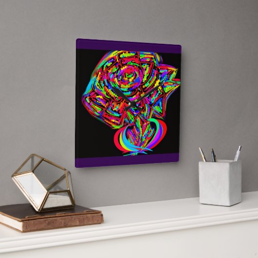 Goddess Flower Vierkante Klok (Kantoor)