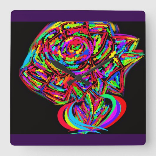 Goddess Flower Vierkante Klok (Voorkant)