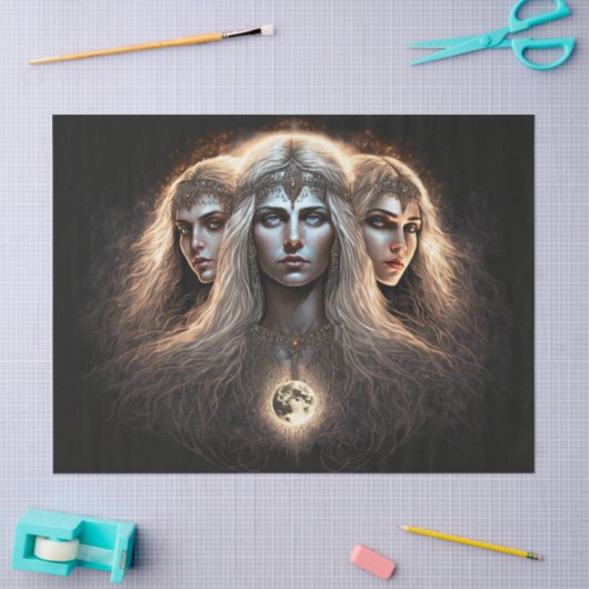 Goddess Full Moon-ontkoppeling Tissuepapier (Craft)