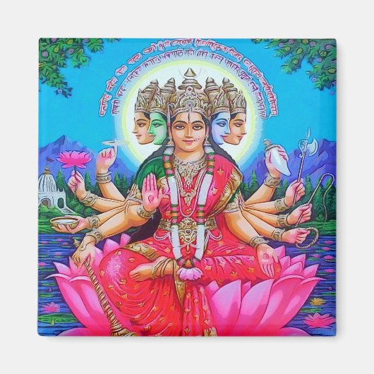 Goddess Gayatri Devi Deity Magneet (Voorkant)