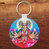 Goddess Gayatri Devi Deity Sleutelhanger (Voorkant)