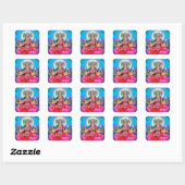 Goddess Gayatri Devi Deity Vierkante Sticker (Vel)