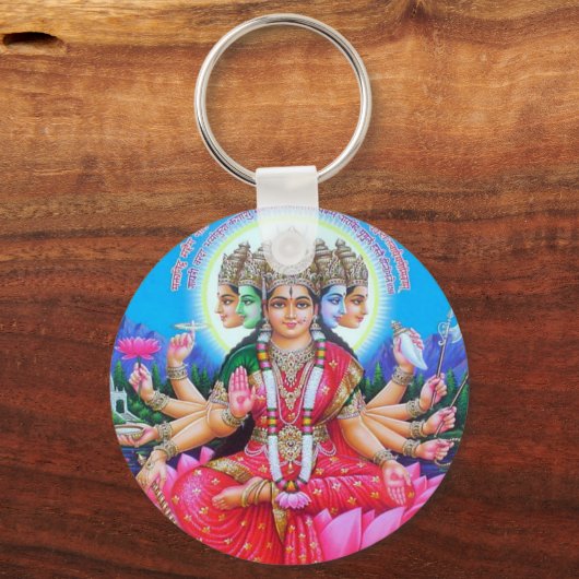 Goddess Gayatri Devi Sleutelhanger (Voorkant)