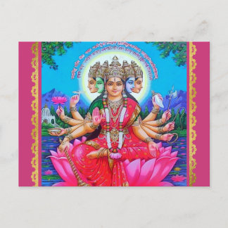 Goddess Gayatri Devi Veda Mata Deity Briefkaart