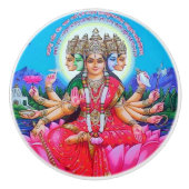 Goddess Gayatri Devi Veda Mata Deity Keramische Knop (Voorkant)
