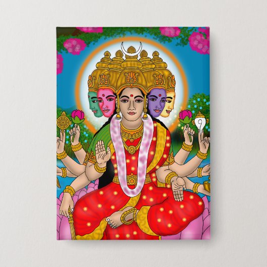 Goddess Gayatri Knop Button (Voorkant)