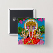Goddess Gayatri Knop Vierkante Button 5,1 Cm (Voorkant /achterkant)