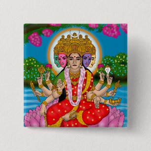 Goddess Gayatri Knop Vierkante Button 5,1 Cm