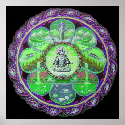 Goddess Green Tara Mandala Poster (Voorkant)