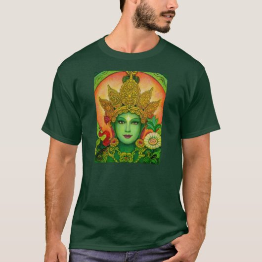 Goddess Green Tara's Face T-Shirt (Voorkant)