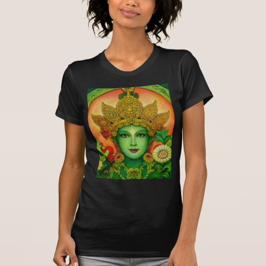 Goddess Green Tara's Face T-Shirt (Voorkant)