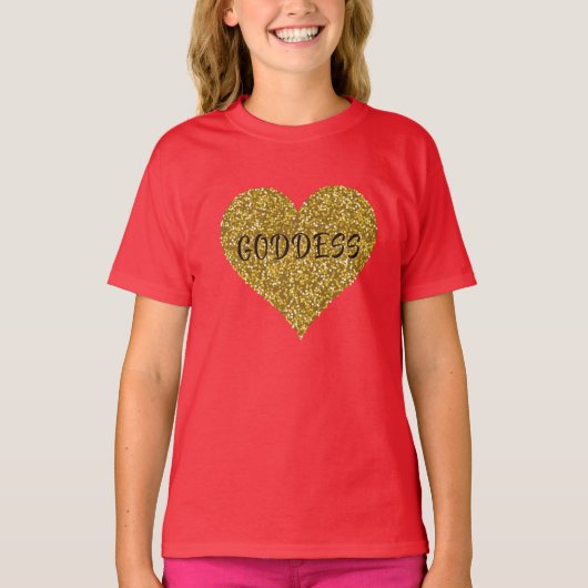 Goddess Heart Golden T-Shirt (Voorkant)