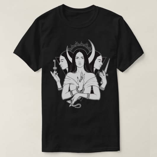 Goddess Hecate Triple Moon Goddess Pagan Wicca Tri T-shirt (Design voorkant)