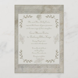 Goddess Juno Symbol for Marriage Marble Invitation Kaart