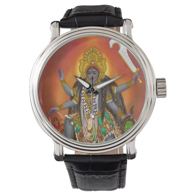 Goddess Kali Clock Horloge (Voorkant)