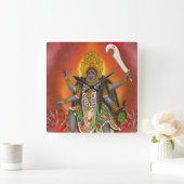 Goddess Kali Clock Vierkante Klok (Huis)