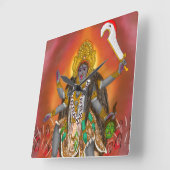 Goddess Kali Clock Vierkante Klok (Hoek)
