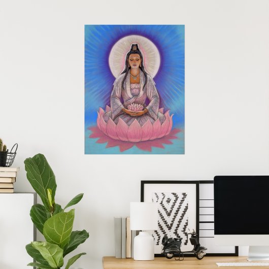 Goddess Kuan Yin Art Poster (Thuiskantoor)