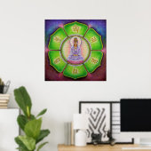 Goddess Kuan Yin "Om Mani Padme Hum" Art Poster (Thuiskantoor)