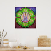 Goddess Kuan Yin "Om Mani Padme Hum" Art Poster (Keuken)