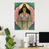 Goddess Kuan Yin "Pink Lotus Heart" poster (Thuiskantoor)