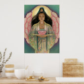 Goddess Kuan Yin "Pink Lotus Heart" poster (Keuken)