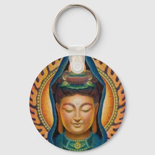 Goddess Kuan Yin's Flame Sleutelhanger (Voorkant)