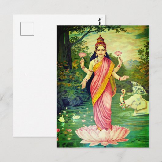 Goddess Lakshmi Briefkaart (Voorkant / Achterkant)