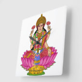 Goddess Lakshmi Clock Vierkante Klok (Hoek)