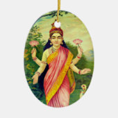 Goddess Lakshmi Keramisch Ornament (Voorkant)