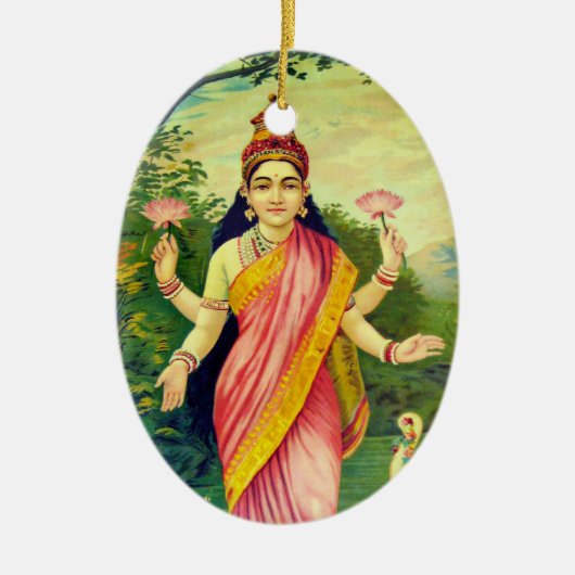 Goddess Lakshmi Keramisch Ornament (Voorkant)