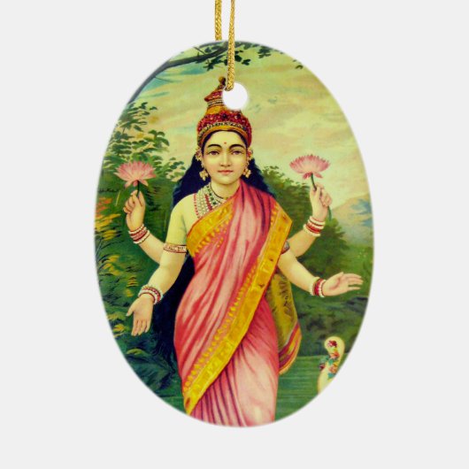 Goddess Lakshmi Keramisch Ornament (Achterkant)