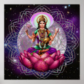 Goddess Lakshmi - kosmische zegen mandala Poster (Voorkant)