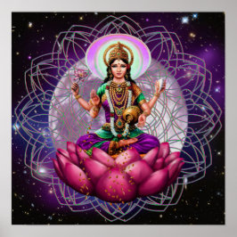 Goddess Lakshmi - kosmische zegen mandala Poster