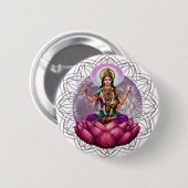 Goddess Lakshmi mandala Ronde Button 5,7 Cm (Voorkant /achterkant)