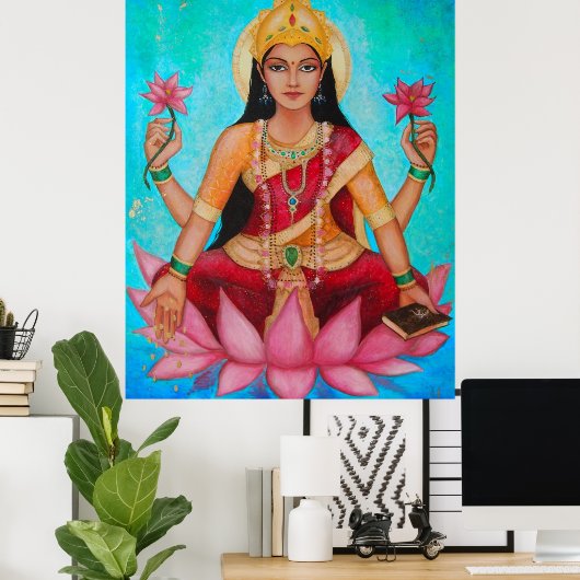 Goddess Lakshmi - Originele kunst van Dori Hartley Poster (Thuiskantoor)
