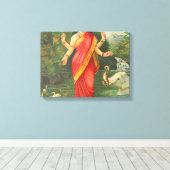 Goddess Lakshmi - Raja Ravi Varma Canvas Afdruk (Insitu (Houten vloer))