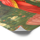 Goddess Lakshmi - Raja Ravi Varma Poster (Hoek)