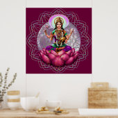 Goddess Lakshmi - rijkdom zegen mandala Poster (Keuken)