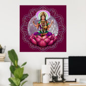 Goddess Lakshmi - rijkdom zegen mandala Poster (Thuiskantoor)