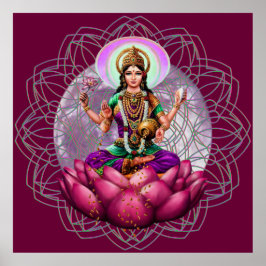 Goddess Lakshmi - rijkdom zegen mandala Poster