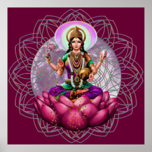 Goddess Lakshmi - rijkdom zegen mandala Poster