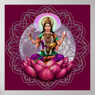 Goddess Lakshmi - rijkdom zegen mandala Poster