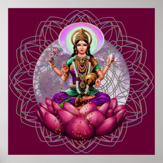 Goddess Lakshmi - rijkdom zegen mandala Poster (Voorkant)