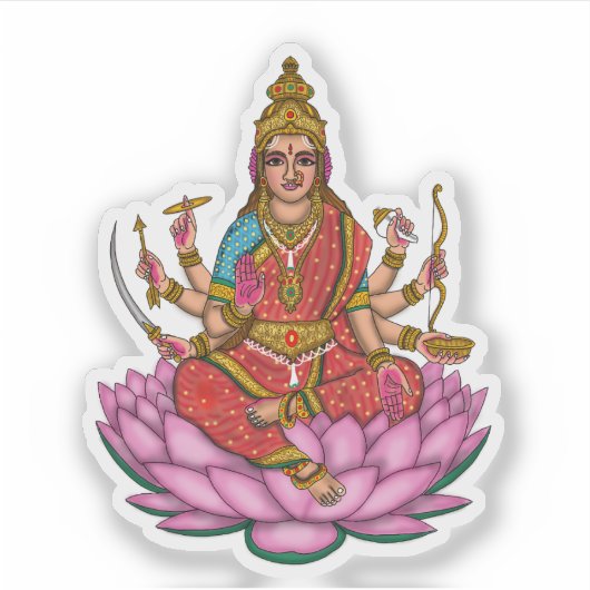 Goddess Lakshmi Sticker (Voorkant)