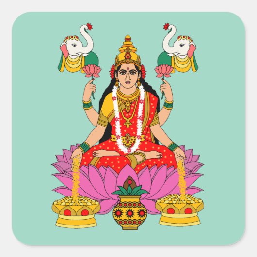 Goddess Lakshmi Sticker (Voorkant)