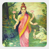 Goddess Lakshmi Vierkante Sticker (Voorkant)