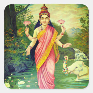 Goddess Lakshmi Vierkante Sticker